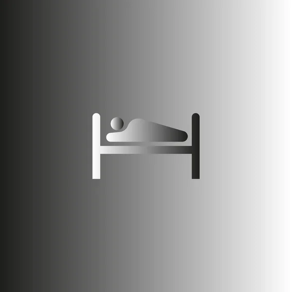 Ziekenhuis Bed Platte Pictogram Vector Illustratie — Stockvector