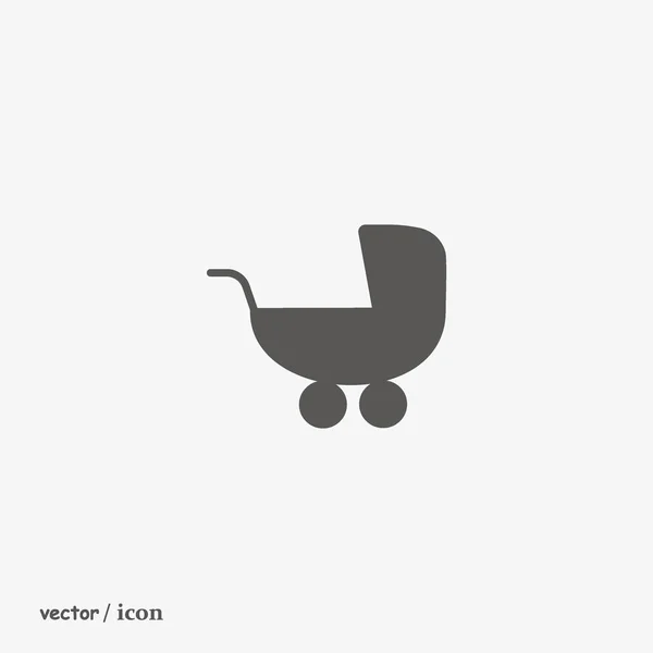 Pram Platte Stijlicoon Vectorillustratie — Stockvector