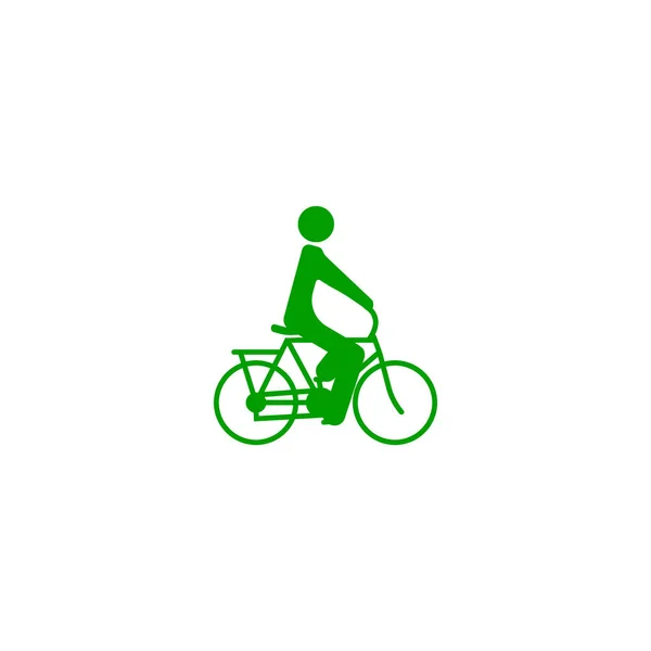 Mannelijke Silhouet Paardrijden Fiets Eenvoudig Pictogram — Stockvector