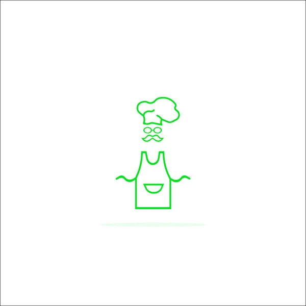 Chef Kok Silhouet Hoed Schort Pictogram — Stockvector