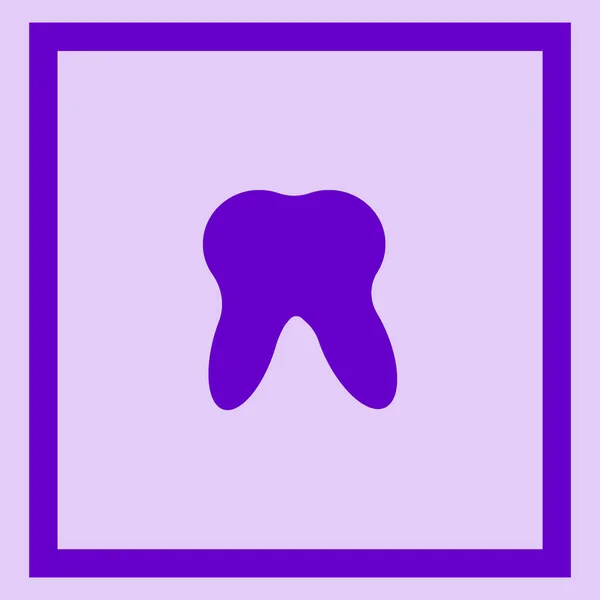 Human Tooth Flat Icon Vector Illustration — Stock Vector