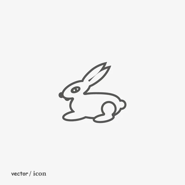 Tavşan Düz Simgesi Vektör Çizim — Stok Vektör