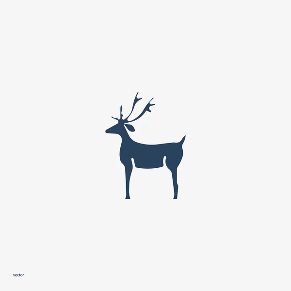 Modelo Logotipo Rena Natal — Vetor de Stock