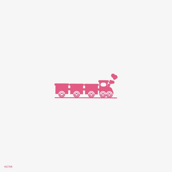 Pictogram Van Locomotief Spoorlijn Rails Trein Vectorillustratie — Stockvector