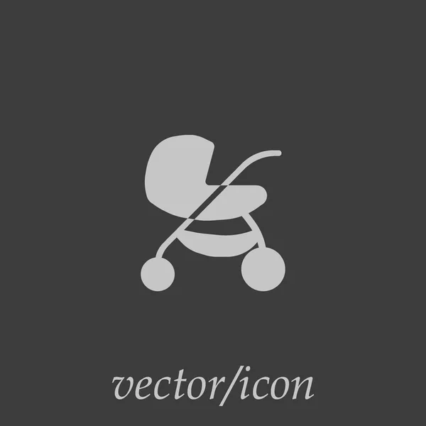 Babakocsi Lapos Stílusú Ikon Vektoros Illusztráció — Stock Vector
