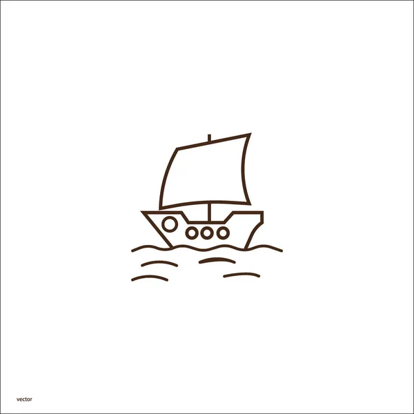 Boat Flat Icon Vector Illustration — Stock Vector