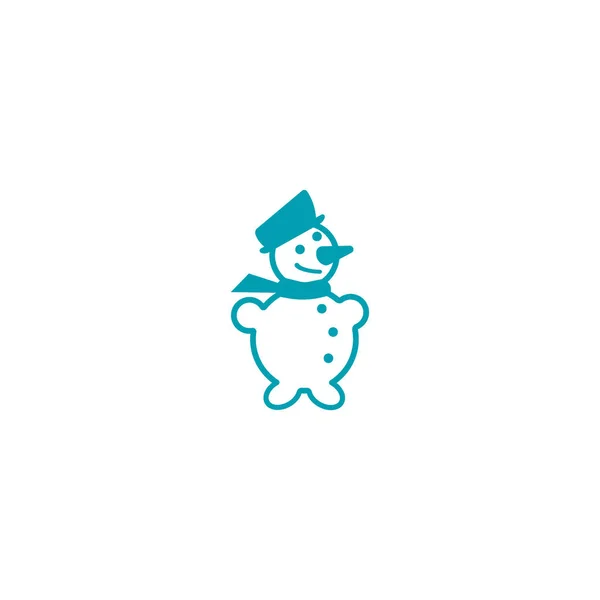 Snowman Web Icon Vector Illustration — Stock Vector