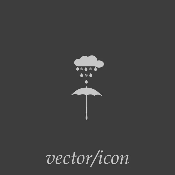 Vektor Illustration Symbol Von Regenschirm Und Niederschlag — Stockvektor