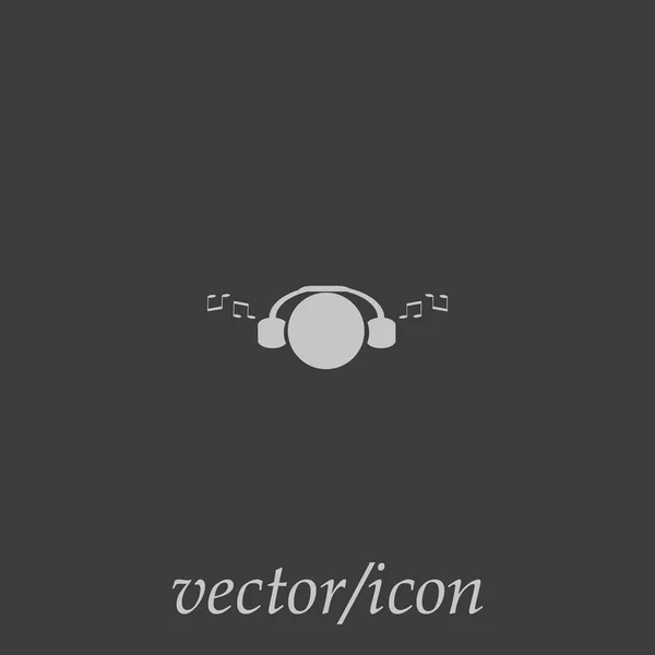 Hoofdtelefoon Platte Pictogram Vector Illustratie — Stockvector