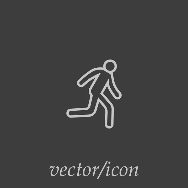 Silueta Hombre Corriendo Icono Simple — Vector de stock