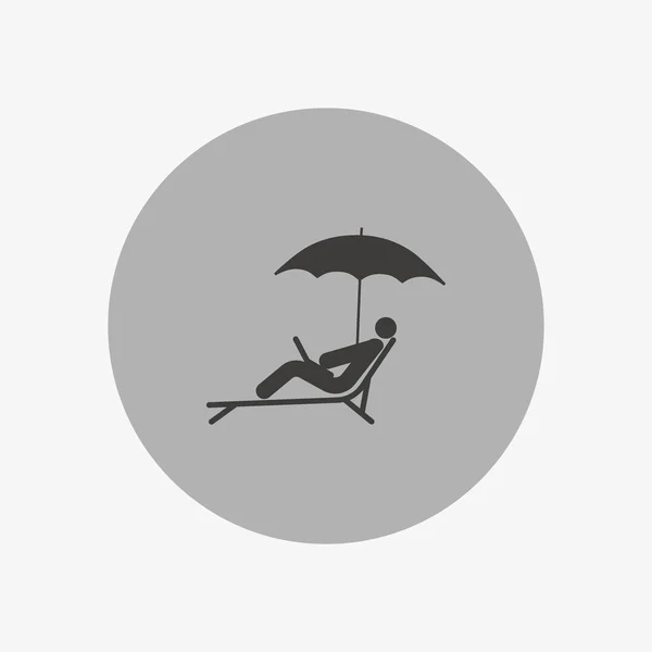 Minimalistic Icon Human Chaise Longue Vector Illustration — Stock Vector