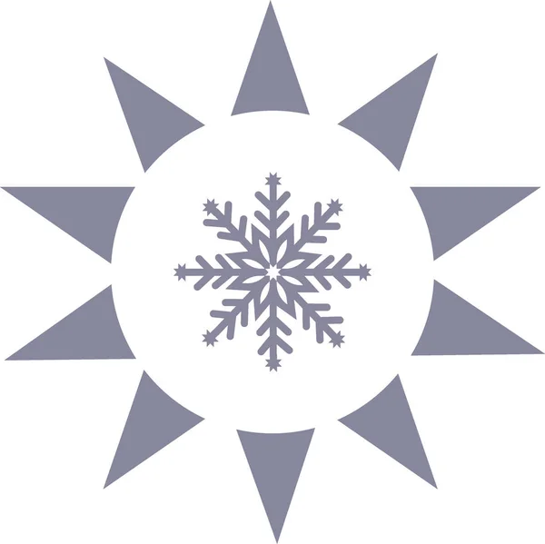 Minimalistický Ilustrace Sněhové Vločky Vektorové Ikony — Stockový vektor