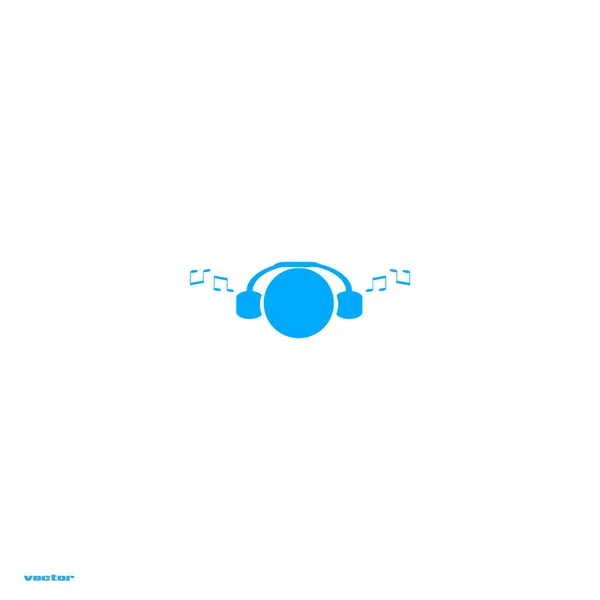 Auriculares Icono Plano Vector Ilustración — Vector de stock