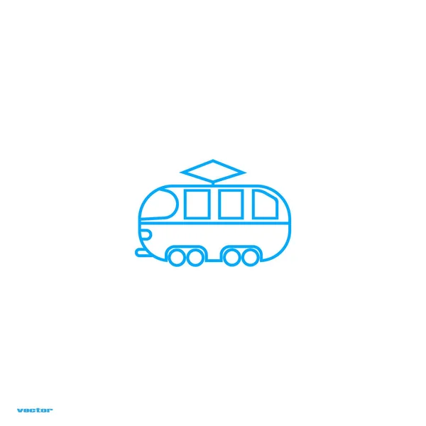 Minimalistische Klassieke Tram Vector Pictogram — Stockvector