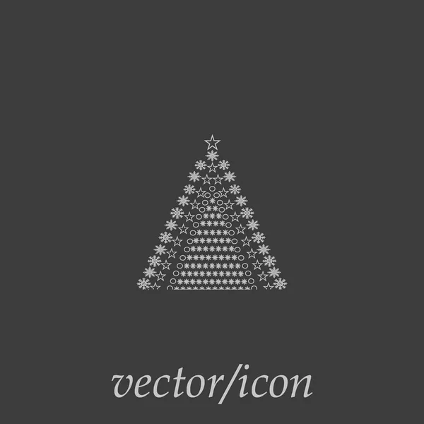 Icono Minimalista Del Árbol Navidad Ilustración Vectorial — Vector de stock