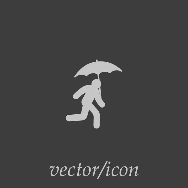 Laufender Avatar Mit Schirm Flach Symbol Vektor Illustration — Stockvektor