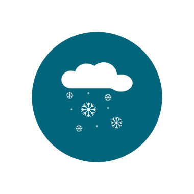 karlı bulut düz simgesi, vektör, illüstrasyon 