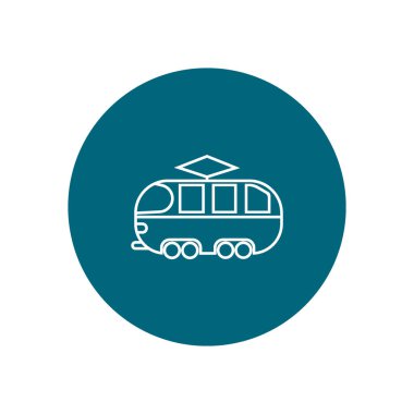 minimalist klasik tramvay vektör simgesi