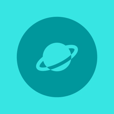 Satürn gezegeni düz simgesi, vektör, illüstrasyon, Astroloji kavramı  