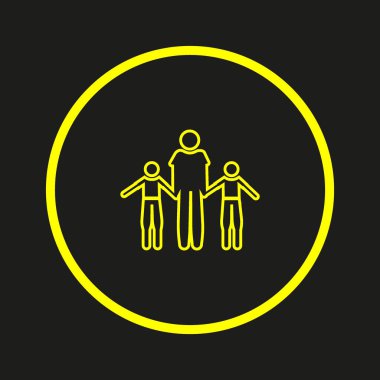 aile düz simgesi, vektör illüstrasyonu