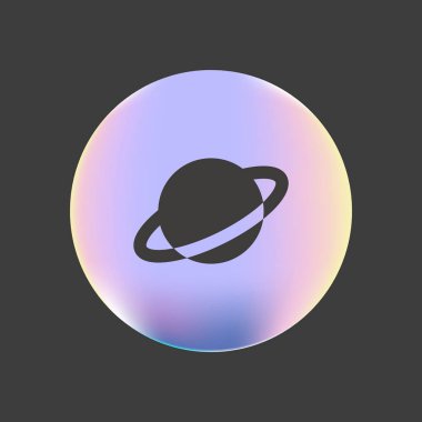 Satürn gezegeni düz simgesi, vektör, illüstrasyon, Astroloji kavramı  