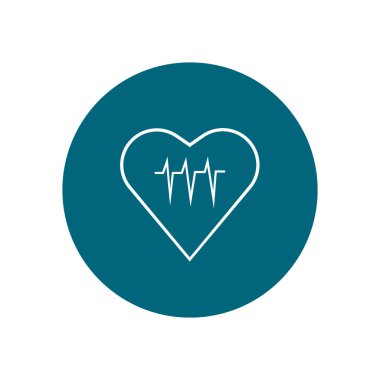 kalp kardiyogram düz simgesi, vektör, illüstrasyon