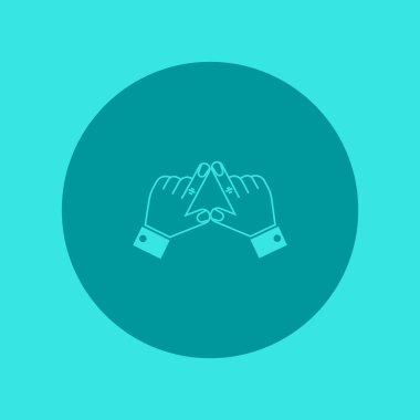 eller düz simgesi, vektör çizim  