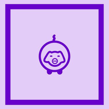 Domuz yassı simgesi, vektör illüstrasyonu 