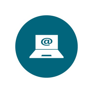 dizüstü bilgisayar düz simgesi, vektör illüstrasyonu  