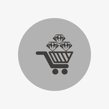 alışveriş sepeti elmas, vektör çizim ile minimalist simgesi