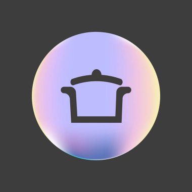 Tencere düz simgesi, vektör, illüstrasyon 