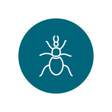 geyik böceği düz simgesi, vektör, illüstrasyon