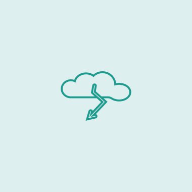 bulut yıldırım düz simgesi, vektör, illüstrasyon 