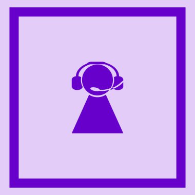 kulaklık düz simgesi, vektör, illüstrasyon