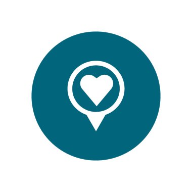  Kalp yassı simgesi, vektör illüstrasyonu 