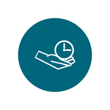 Saat minimalist vektör simgesi tutan el