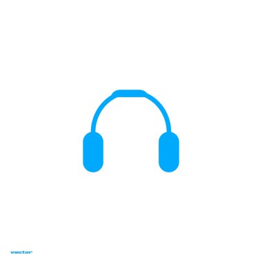 kulaklık düz simgesi, vektör, illüstrasyon