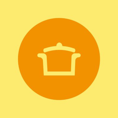 Tencere düz simgesi, vektör, illüstrasyon 