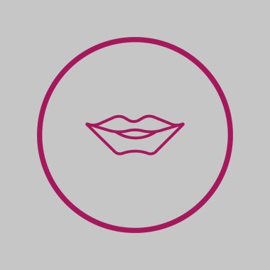 dudak düz simgesi, vektör, illüstrasyon