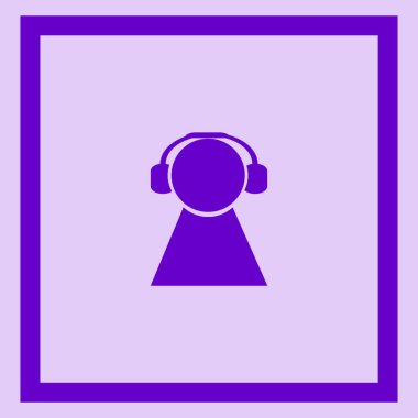 kulaklık düz simgesi, vektör, illüstrasyon