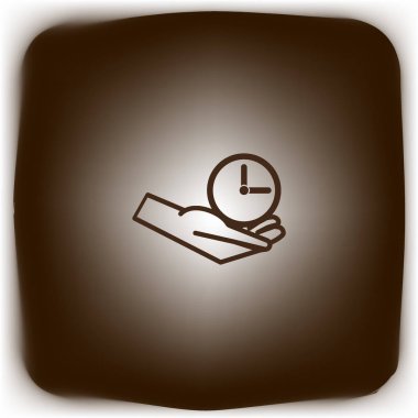 Saat minimalist vektör simgesi tutan el