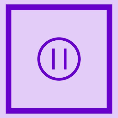 duraklatma düz düğme, vektör, illüstrasyon, logo şablonu