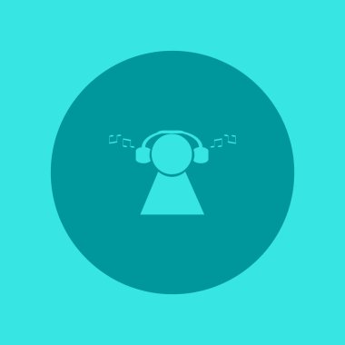 kulaklık düz simgesi, vektör, illüstrasyon