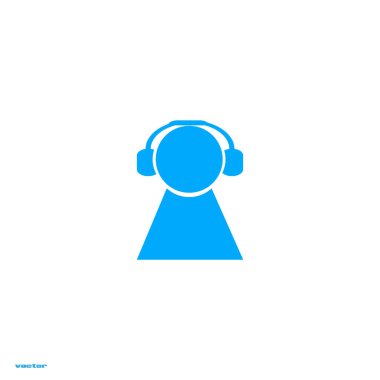 kulaklık düz simgesi, vektör, illüstrasyon