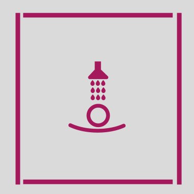 Erkek baş duş altında düz kutsal kişilerin resmi, vektör, illüstrasyon  