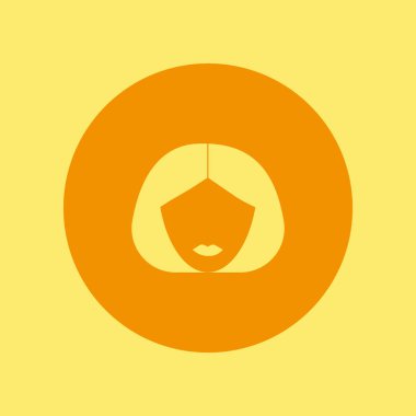 kadın baş kısa saç modeli ile minimalist vektör simgesi