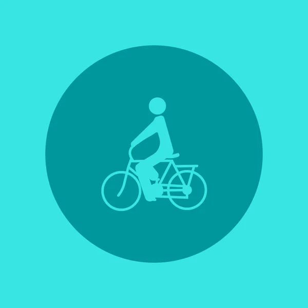 Male Silhouette Riding Bicycle Simple Icon — Stock Vector