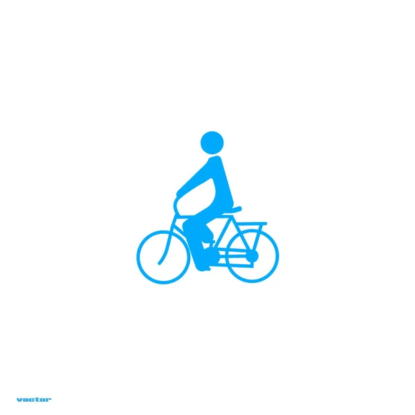 Silhouette Masculine Équitation Vélo Icône Simple — Image vectorielle