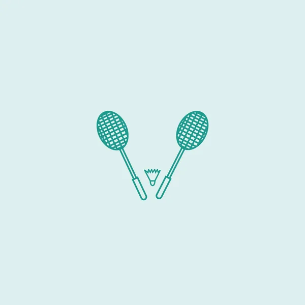 Rackets Shuttlecock Badminton Vector Illustration — Stock Vector