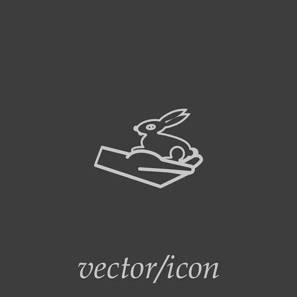 Bunny Handje Platte Vectorillustratie — Stockvector